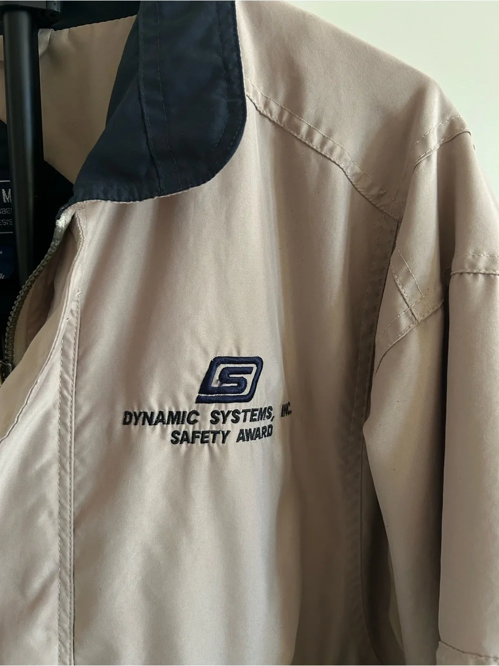 Vintage Winner Mate Tan Microfiber Windbreaker Jacket L Corporate Workwear
